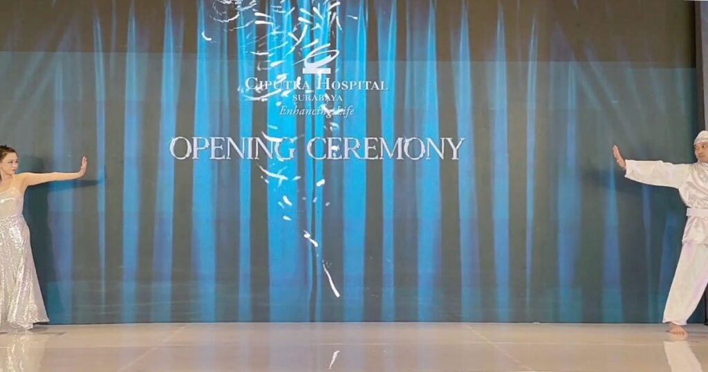 Hasil pengerjaan LED Screen Mapping Ciputra Hospital oleh tim Eikon Space